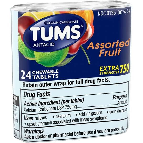 Tums Assorted Fruit Tablets 24 Roll, PK72, Tums, Mfr#: 739389D